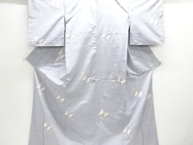 JAPANESE KIMONO / ANTIQUE KIMONO / SILK / TSUMUGI / WOVEN BUTTERFLY